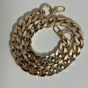 Acrylic shiny gold chunky chain link bag strap, length 52cm